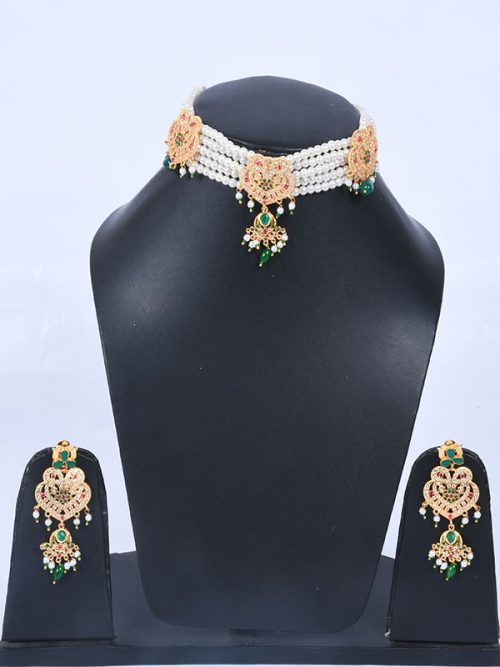Rajwadi JadauGoldlook Cheekset Jewellery
