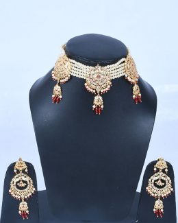 Rajwadi Jadau Goldlook Cheekset Jewellery