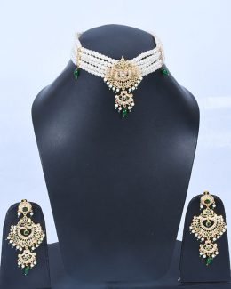 Rajwadi Jadau Cheekset Jewellery