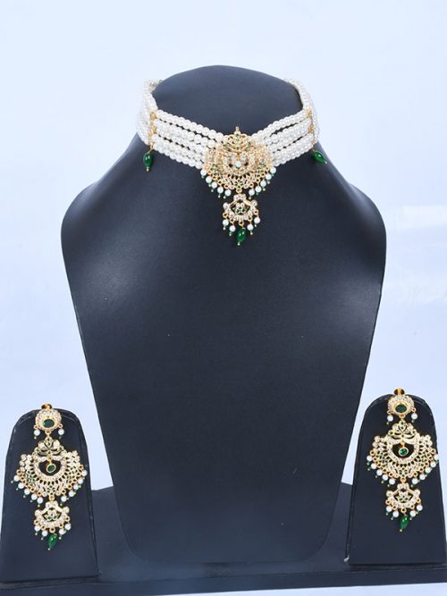 Rajwadi Jadau Cheekset Jewellery