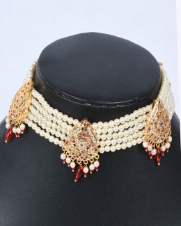 Rajwadi Jadau Cheekset Jewellery