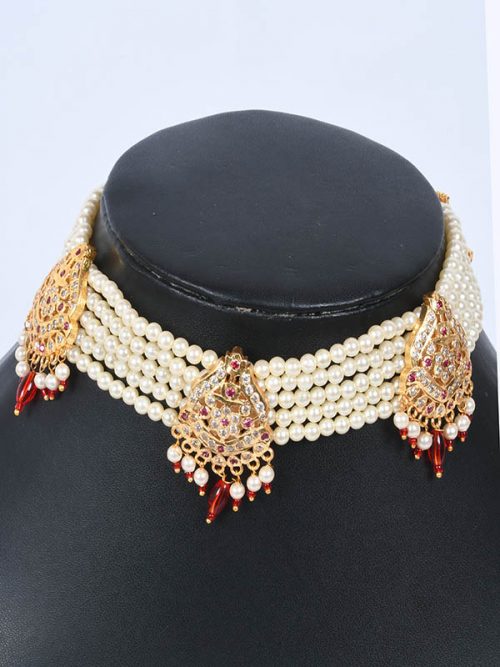 Rajwadi Jadau Cheekset Jewellery - Image 2
