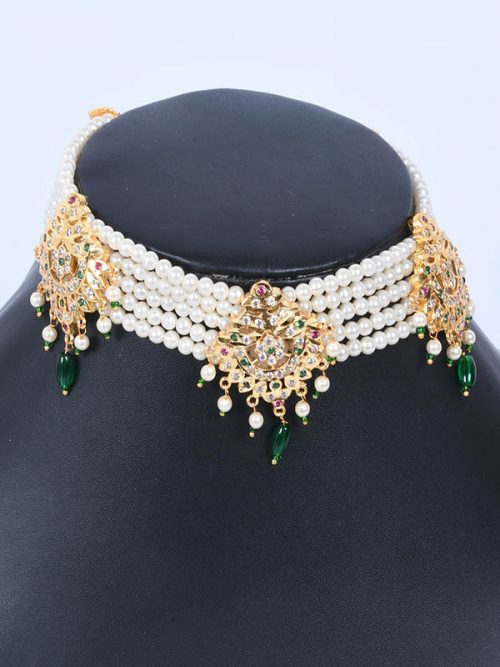 Rajwadi Jadau Cheekset Jewellery - Image 3