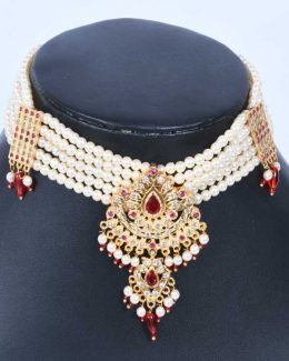 Rajwadi Jadau Cheekset Jewellery