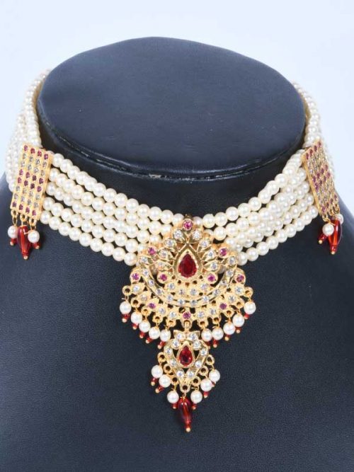 Rajwadi Jadau Cheekset Jewellery - Image 2