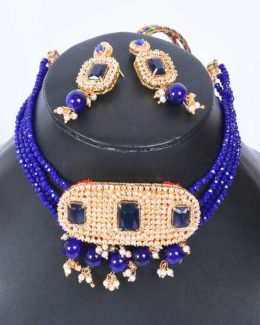 Rajwadi  Artificial Kundan jadau Cheekset Jewellery