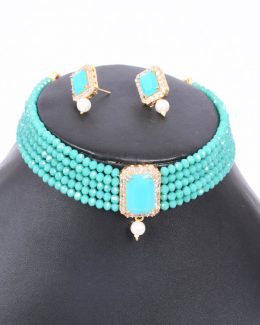 Rajwadi  Artificial Kundan jadau Cheekset Jewellery