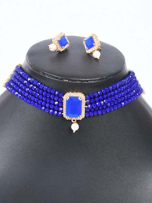 Rajwadi  Artificial Kundan jadau Cheekset Jewellery