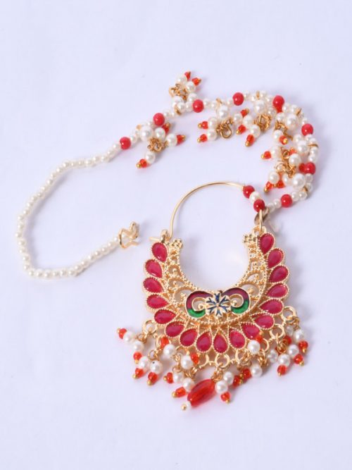 Full Brass Material And Stone Nath