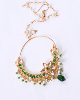 Full Brass Material And Stone Nath