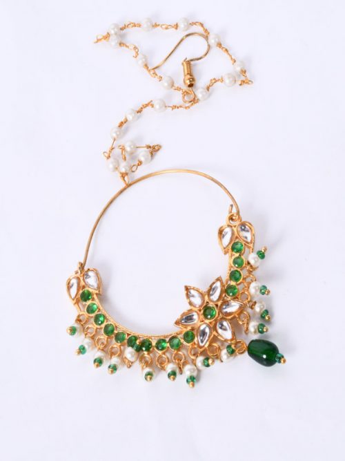 Full Brass Material And Stone Nath