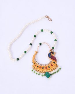 Full Brass Material And Stone Nath