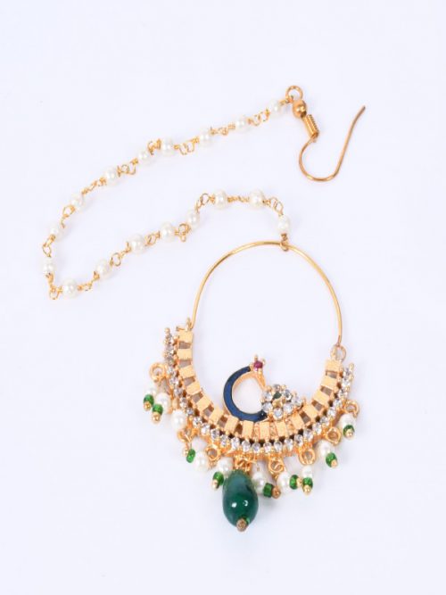 Full Brass Material And Stone Nath