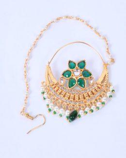 Full Brass Material And Stone Nath