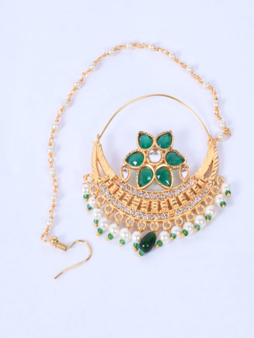Full Brass Material And Stone Nath