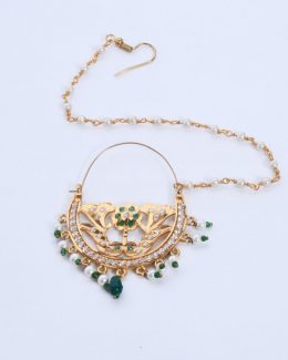 Full Brass Material And Stone Nath