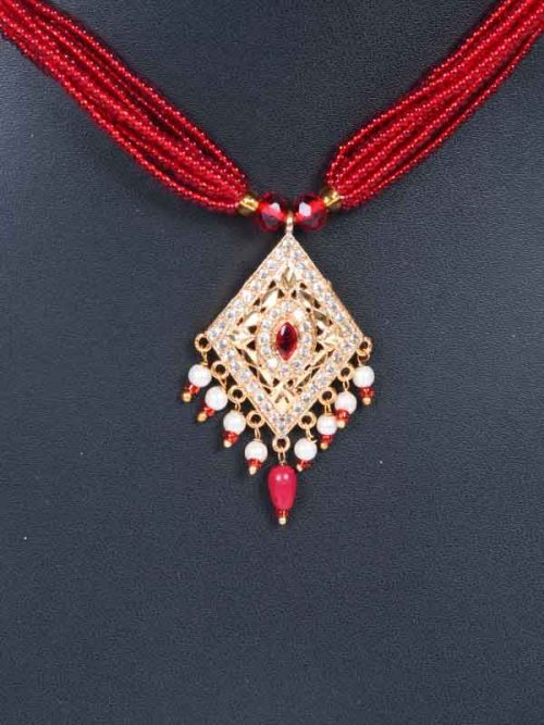 Rajwadi  Artificial jadau Cheekset Jewellery - Image 2