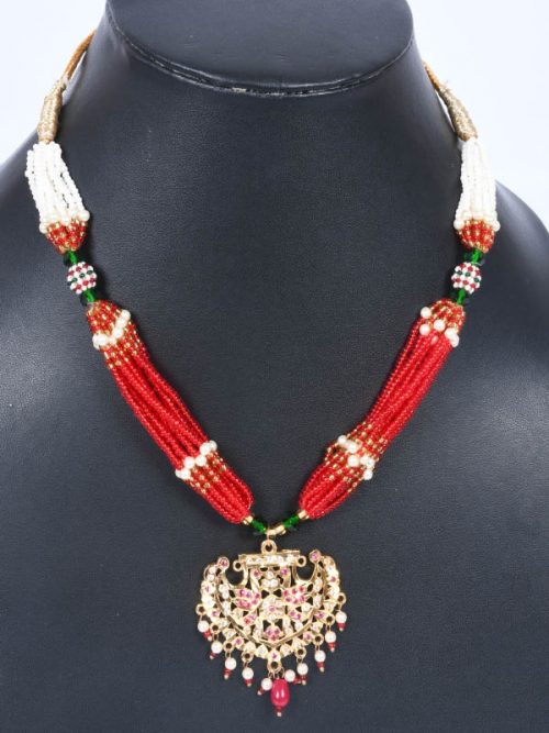 Rajwadi  Artificial jadau Cheekset Jewellery - Image 2