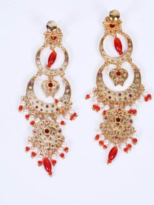 Rajputi Orignal Goldlook  jadau Earing with AD stone. - Image 3