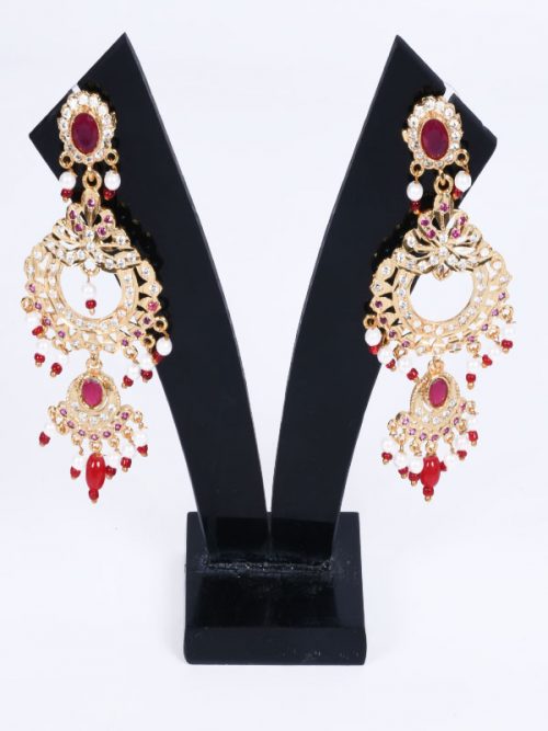 Rajputi Orignal Goldlook jadau Ad Stone  Earing Jewellery