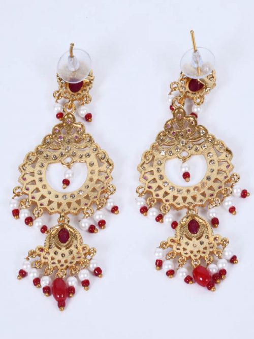 Rajputi Orignal Goldlook jadau Ad Stone  Earing Jewellery - Image 3