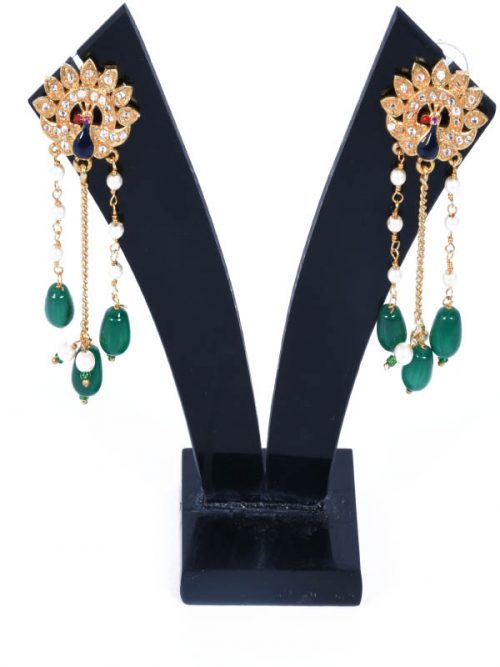 Rajputi Orignal Goldlook  jadau Earing with AD stone