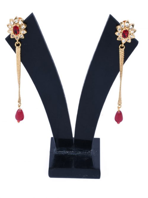 Rajputi Orignal Goldlook  jadau Earing with AD stone