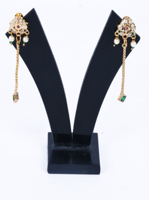 Rajputi Orignal Goldlook  jadau Earing with AD stone