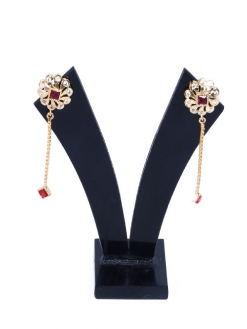 Rajputi Orignal Goldlook  jadau Earing with AD stone