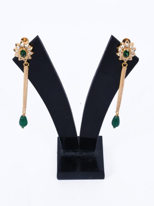 Rajputi Orignal Goldlook  jadau Earing with AD stone