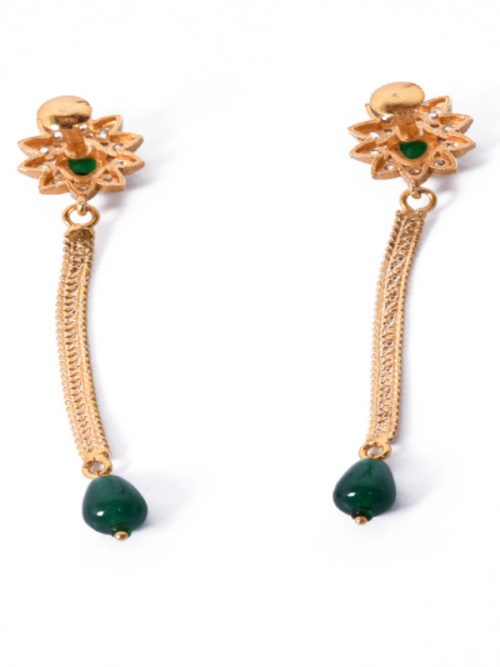 Rajputi Orignal Goldlook  jadau Earing with AD stone - Image 2