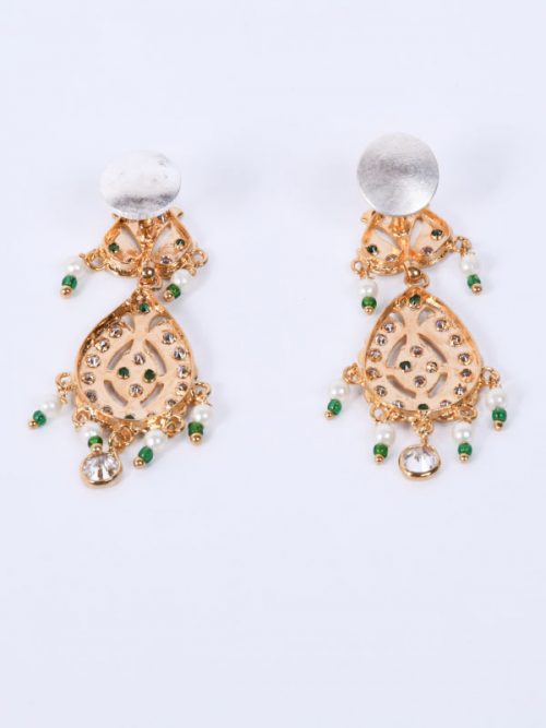 Rajputi Orignal Goldlook jadau Ad Stone  Earing Jewellery - Image 2