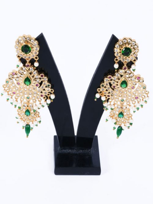 Rajputi Orignal Goldlook jadau Ad Stone  Earing Jewellery