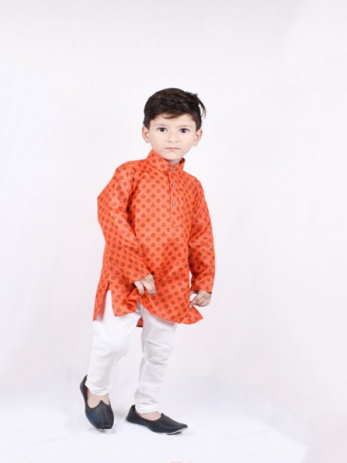 Best Colour Kid'S Print Kurta with  Pajam - Image 2
