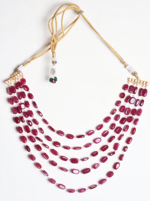 5 LAYERED TRADITIONAL GOLD PLATED DULHA MOTI MALA