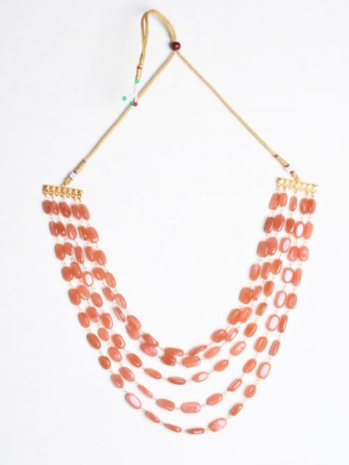 5 LAYERED TRADITIONAL GOLD PLATED DULHA MOTI MALA