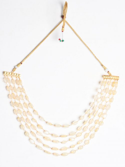 5 LAYERED TRADITIONAL GOLD PLATED DULHA MOTI MALA