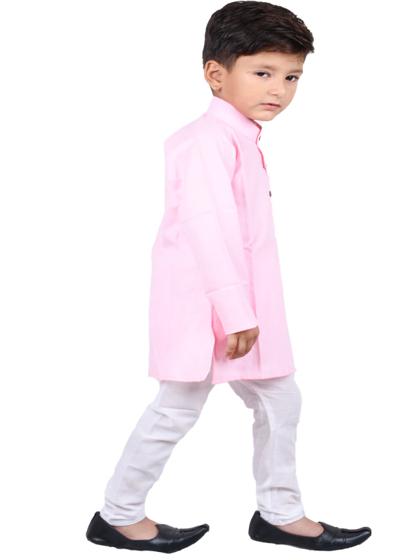 Best Colour Kid'S Plan Kurta with Pajam - Image 3
