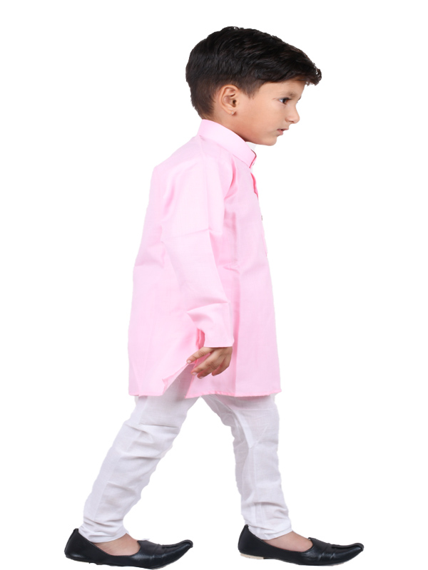 Best Colour Kid'S Plan Kurta with Pajam - Image 2