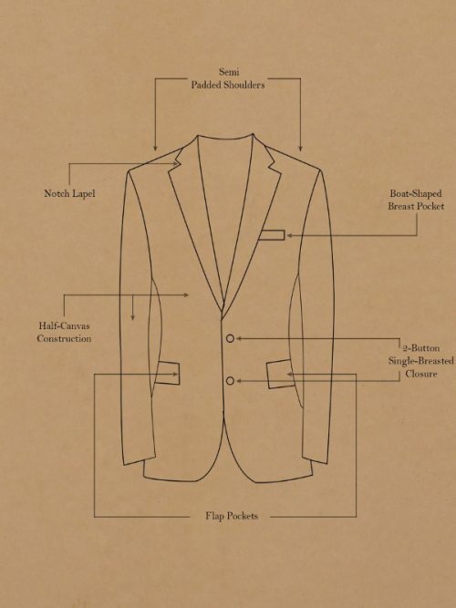 Men's Design V-Neck Slim Fit Collar Jacket - Image 3