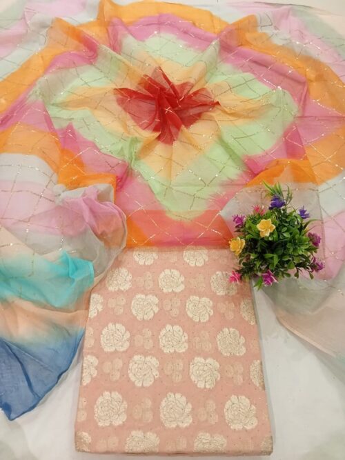 Chanderi Cotton All Over Suit with Seriouski Work - Image 5