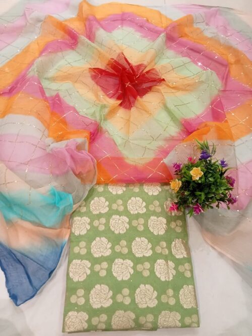 Chanderi Cotton All Over Suit with Seriouski Work - Image 2