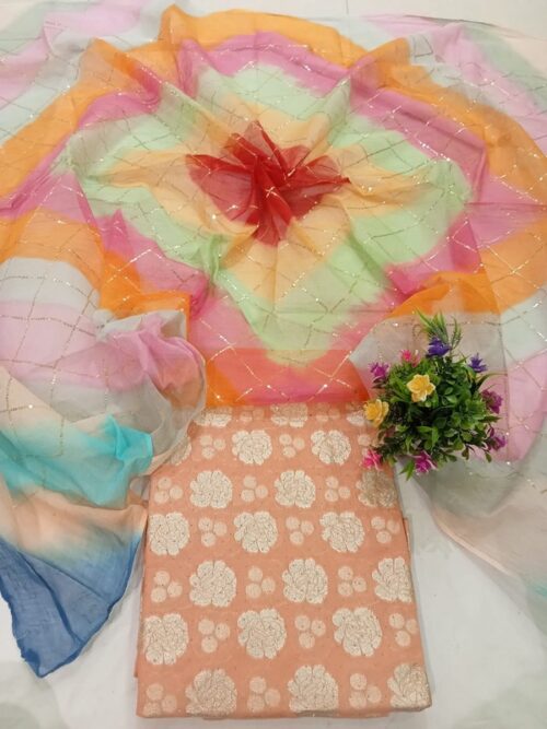 Chanderi Cotton All Over Suit with Seriouski Work - Image 3