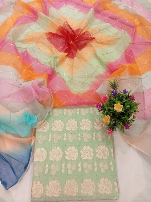 Chanderi Cotton All Over Suit with Seriouski Work - Image 4