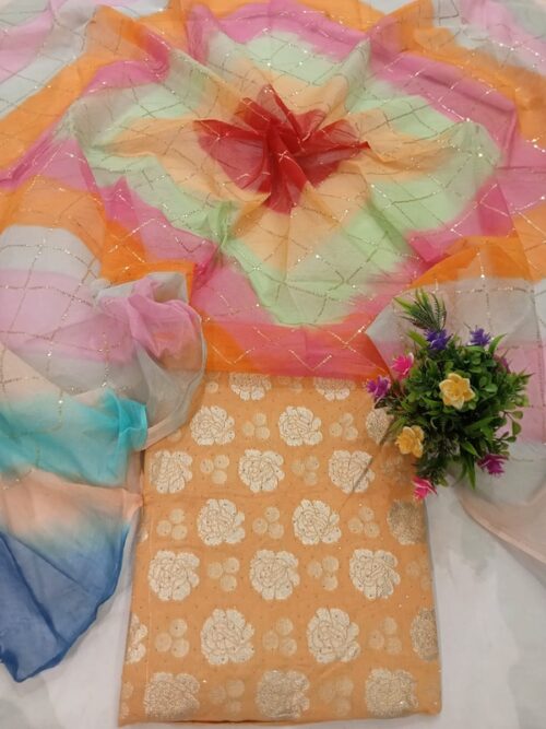 Chanderi Cotton All Over Suit with Seriouski Work - Image 7